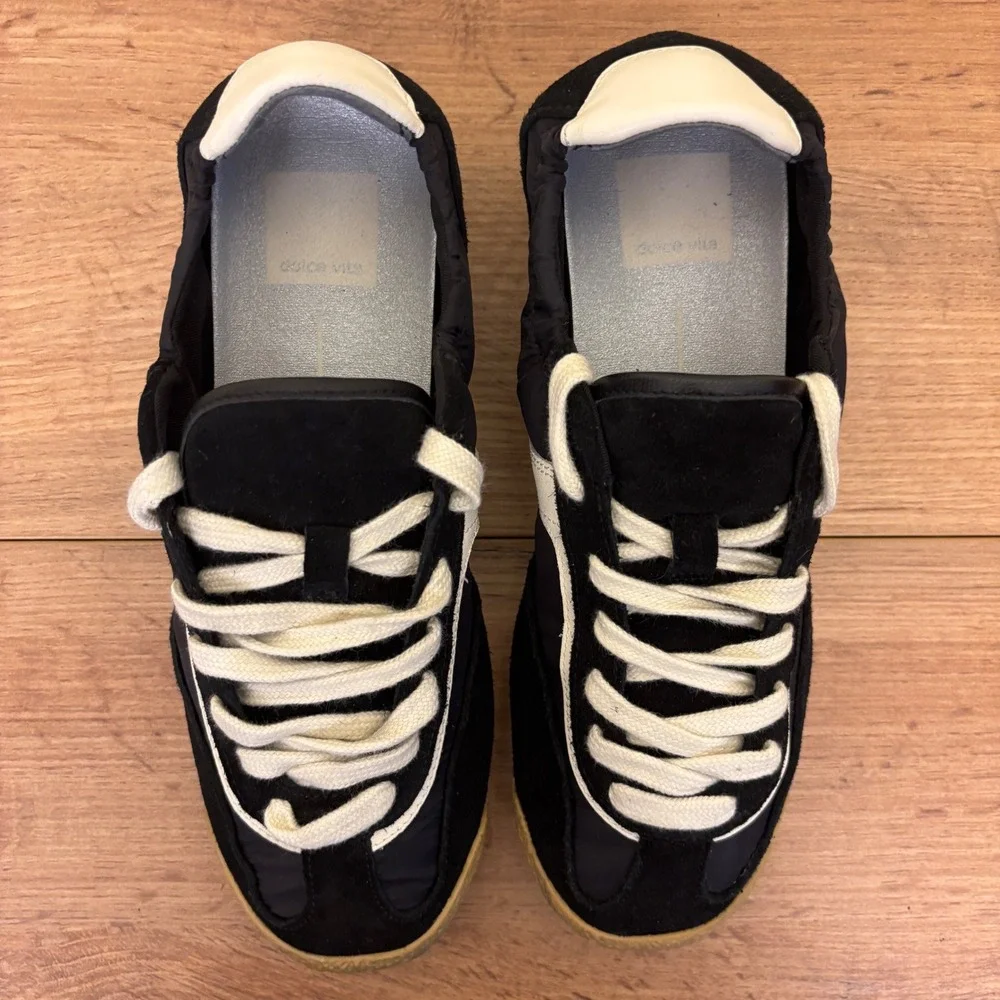 DOLCE VITA Sariya Sneakers In Black Nylon Women Size 6 Suede Casual Comfort